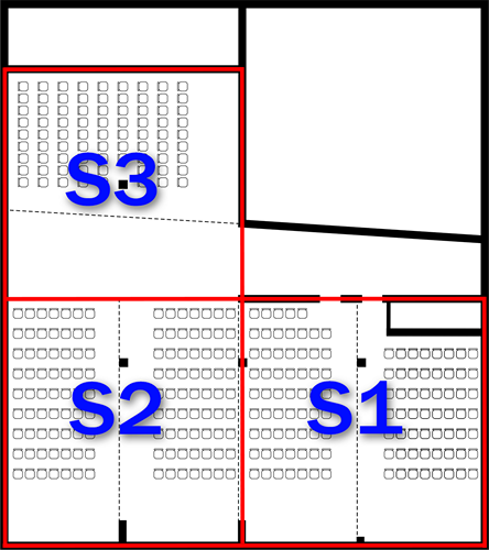 Sala 1 – 100 osób | Sala 2 – 100 osób | Sala 3 – 100 osób